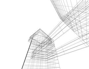 sketch of modern building