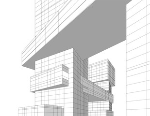 sketch of modern building