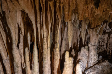  The historic Caves of Diros, a vast caves structure located near Pyrgos Dirou, Laconia, Mani peninsula, Peloponnese, Greece
