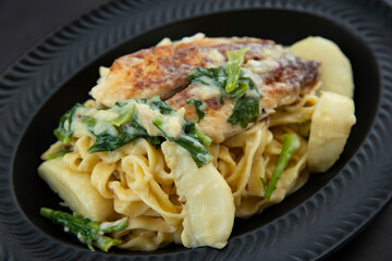 salmon and turnip spaghetti for dinner
かぶとサーモンのパスタ