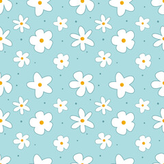 Illustration of flowers seamless pattern background.