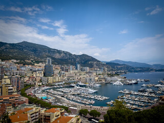 the port of Monaco in summer with many yachts