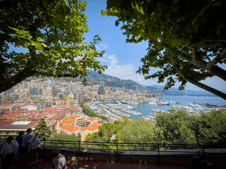 the port of Monaco in summer with many yachts