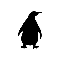 Silhouette of a penguin isolated white background. Vector stock