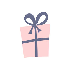 Flat icon gift isolated on white background. Vector illustration.