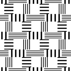 Abstract geometric black and white seamless pattern for web page, textures, card, poster, fabric, textile. Monochrome graphic repeating design. Modern minimalist stylish squared ornament.