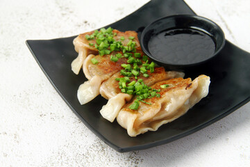 Freshly cooked Japanese food called Gyoza