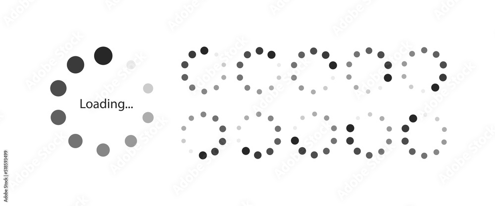 Sticker loading vector symbol for motion design, animation isolated on white background. load symbol, downlo