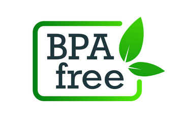 BPA free certificate label-no bisphenol A and no phthalates for safe food package stamp, check mark, non-toxic plastic, drinking water bottle, packaging plastic. Vector 10 eps
