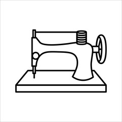 Sewing machine line icon, outline vector sign isolated on white background. Symbol, logo illustration. Editable