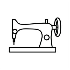 Sewing machine line icon, outline vector sign isolated on white background. Symbol, logo illustration. Editable
