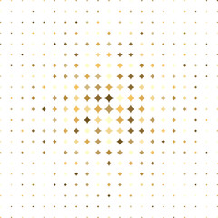Abstract halftone geometric pattern consisting of various compositions of golden geometric shapes on a white background