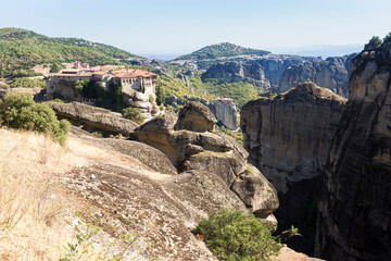 The monasteries of Meteora are located just outside the town of Kalabaka, Greece.