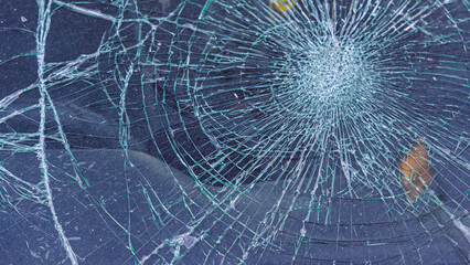 Broken Glass Windshield