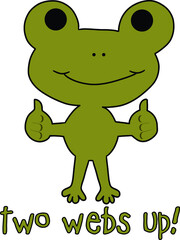 Happy Frog with Two Webbed Thumbs Up
