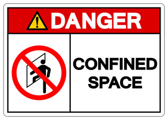Danger Confined Space Symbol Sign ,Vector Illustration, Isolate On White Background Label. EPS10