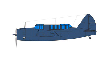 Avión de combate bombardero sb2a Buccaneer