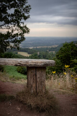 Dark gloomy view of Worcestershire and Birmingham UK from the Clent Hills