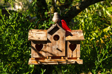 Garden wooden birdhouse