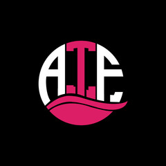 ATF logo monogram isolated on circle element design template, ATF letter logo design on black background. ATF creative initials letter logo concept. ATF letter design.
 - obrazy, fototapety, plakaty