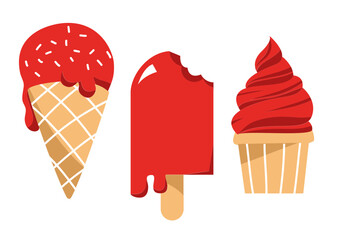 3 ice cream vector