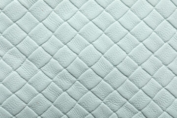 Texture of light blue leather as background, closeup