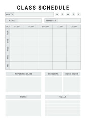 Class Schedule Template