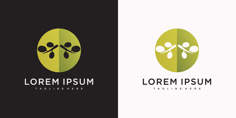 Olive logo design vector with creative abstract concept Premium vector