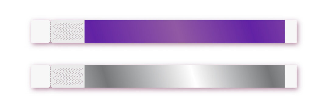 Bracelet vector template isolated on background for event access, id fan zone or vip, party entrance, concert backstage identification, security checking, event. Mock up festival bracelet. 10 eps