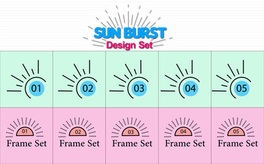 Sunburst Design Set Simple Heading Frame Set