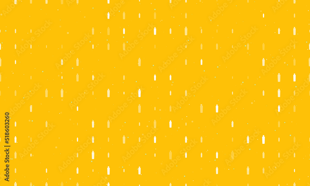 Poster seamless background pattern of evenly spaced white shampoo symbols of different sizes and opacity. v