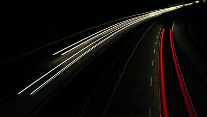 lights of cars with night. long exposure