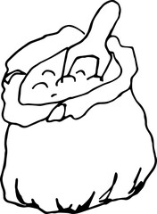 Hand drawn Bag of Flour illustration. Hand-drawn. Hand-drawn doodles illustration.
Line art.