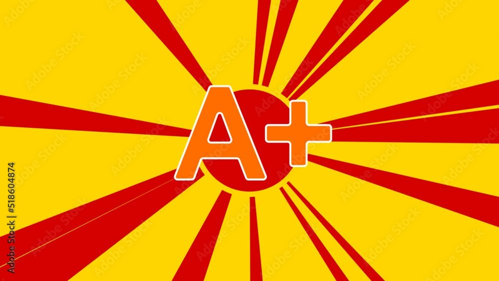 Poster a plus symbol on the background of animation from moving rays of the sun. large orange symbol increa