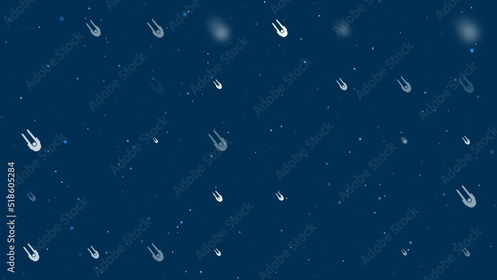 Poster template animation of evenly spaced solo bobsleigh symbols of different sizes and opacity. animation