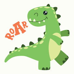 Naklejka premium Cartoon Drawing Of A Dinosaur