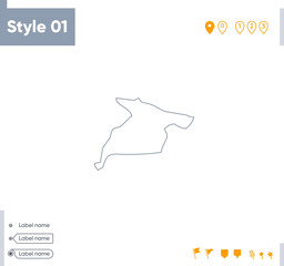 Alborz, Iran - stroke map isolated on white background. Outline map. Vector map