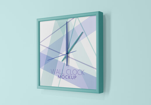 Square Wall Clock Mockup