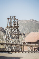 paisaje de un poblado del oeste americano.
decorado de cine western