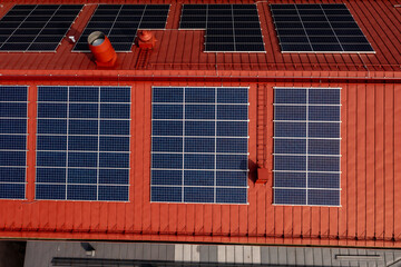 Red building rooftop