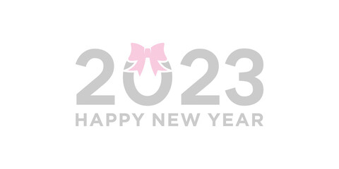 new year 2023 logo with minimalistic ribbon strap