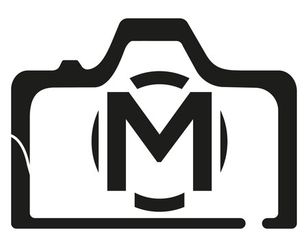 M camera logo design logo icon vector template.