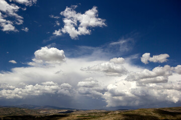 clouds and nature in the blue sky
