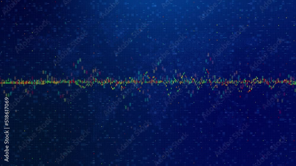 Aufkleber digital 3d financial chart animation showing the growing value of the global stock market. stock cha