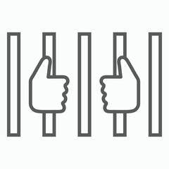 prisoner icon, detainee vector, convict illustration