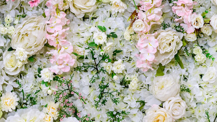 Beautiful flower colorful backdrop , fake flower Plastic background