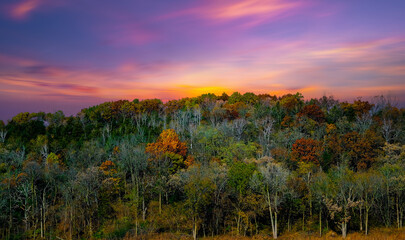 Autumn landscape in Wisconsin, Midwest USA,