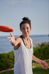 frisbee, juego, disco