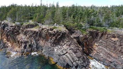 Bird's eye view of the Ovens Natural Park in Nova Scotia, Canada