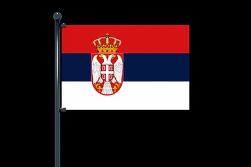 Vector illustration of the flag of Serbia on a black background